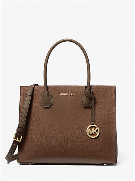 michael kors accordion tote canada|Mercer Large Leather and Signature Logo Accordion Tote Bag.